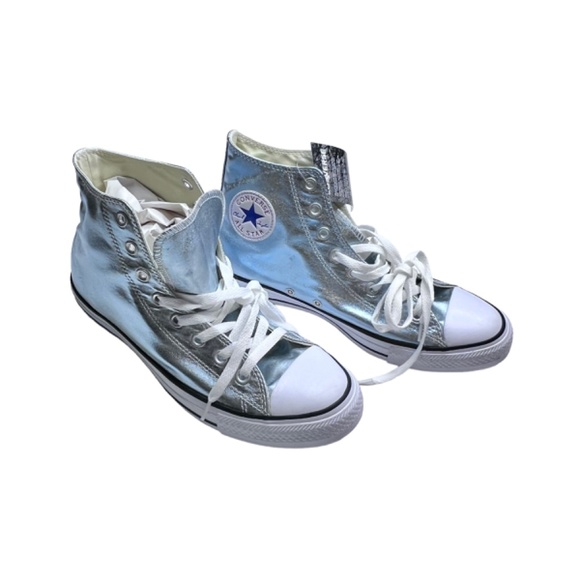 Converse All Star Unisex Silver High Top Tennis Shoes NWT main image 9